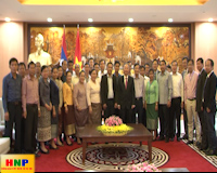 Phó Chủ tịch Thường trực UBND TP Hà Nội Nguyễn Văn Sửu tiếp Đoàn cán bộ Đảng Nhân dân Cách mạng Lào